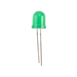 LED 10mm zelena 60mcd 30° 2,2V 20mA