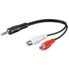 Kabel 3,5 stereo muški / 2xčinč ženski 0,2m