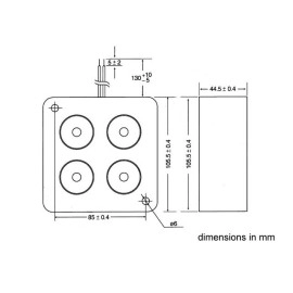 Sirena piezo 6-15V 1,5-3,1kHz 92dB 4xpiezo SV/PS4