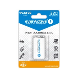 Baterija NiMh 6F22 9V 320mAh everActive