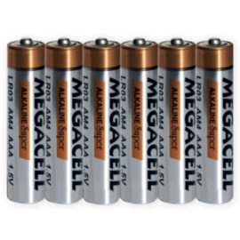 Baterija alkalna LR03 AAA 1,5V Megacell PAK6