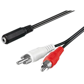 Kabel činčx2 muški / 3,5 stereo ženski; 1,4m