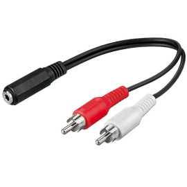 Kabel činčx2 muški / 3,5 stereo ženski; 0,2m