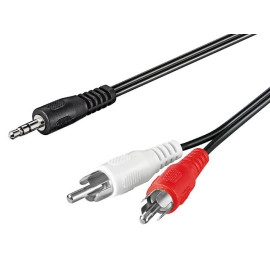 Kabel činčx2 muški / 3,5 stereo muški; 1m