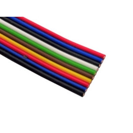 Kabel flat 10x0,22 color licna