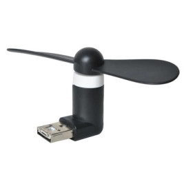 Ventilator prijenosni USB/microUSB 5V crni kutni