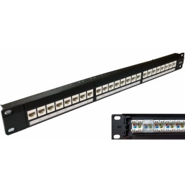 Patch panel 24-port Unshielded Cat6 za RACK; 1U